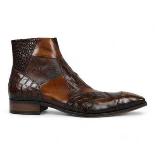 Jo Ghost 2030 Men's Shoes Brown Lizard & Crocodile Print / Calf-Skin Leather Boots (JG5330)-AmbrogioShoes