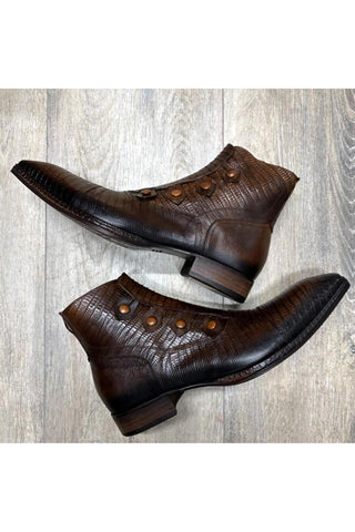 Jo Ghost 2379 Lizard Print Calf-Skin Leather Boots (JG5313)-AmbrogioShoes