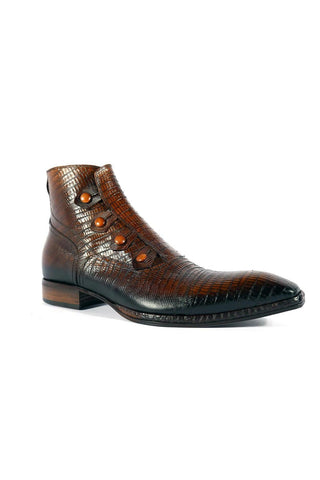 Jo Ghost 2379 Lizard Print Calf-Skin Leather Boots (JG5313)-AmbrogioShoes