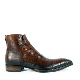 Jo Ghost 2379 Men's Shoes Brown Lizard Print / Calf-Skin Leather Boots (JG5314)-AmbrogioShoes