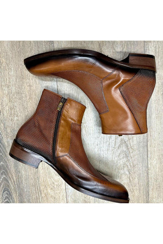 Jo Ghost 2516 Leather Wingtip Ankle Boot-AmbrogioShoes