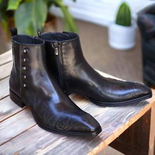 Jo Ghost 2720 Montalcino Buffalo Leather Ankle Boots (JG5306)-AmbrogioShoes