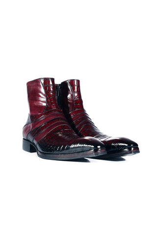 Jo Ghost 2727 BIS Crocodile Embossed / Buffalo Leather Ankle Boots (JG5302)