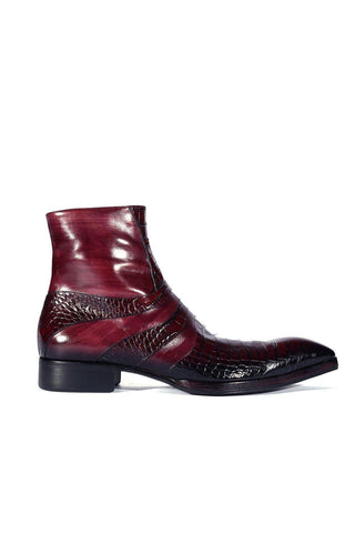 Jo Ghost 2727 BIS Crocodile Embossed / Buffalo Leather Ankle Boots (JG5302)