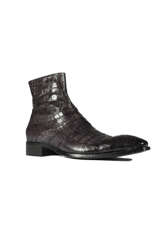 Jo Ghost 2727 BIS Crocodile Print / Leather Ankle Boots-AmbrogioShoes