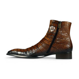 Jo Ghost 2727 BIS Crocodile Print / Leather Ankle Boots-AmbrogioShoes