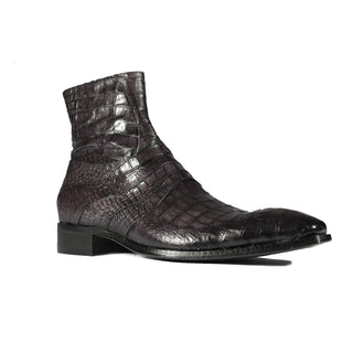 Jo Ghost 2727 BIS Men's Shoes Crocodile Print Calf-Skin Leather Ankle Boots (JG5369)-AmbrogioShoes