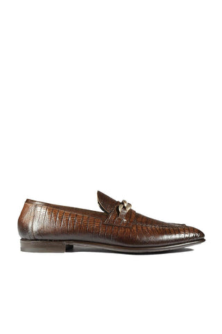 Jo Ghost 2955 Crocodile Embossed Leather Chain Loafers (JG5312)