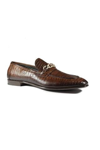 Jo Ghost 2955 Crocodile Embossed Leather Chain Loafers (JG5312)