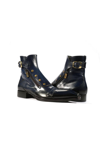 Jo Ghost 3206 Calf-Skin Leather Buckle Boots (JG5318)-AmbrogioShoes