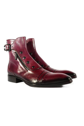 Jo Ghost 3206 Calf-Skin Leather Buckle Boots (JG5318)-AmbrogioShoes