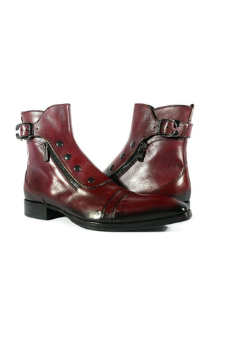 Jo Ghost 3206 Calf-Skin Leather Buckle Boots (JG5318)-AmbrogioShoes