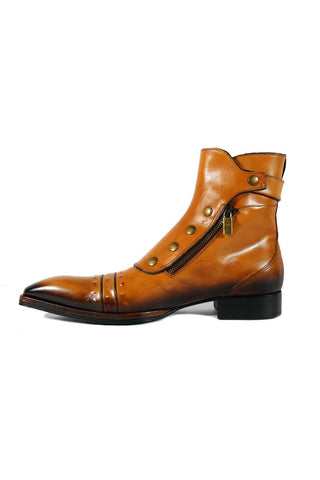 Jo Ghost 3206 Calf-Skin Leather Buckle Boots (JG5318)-AmbrogioShoes