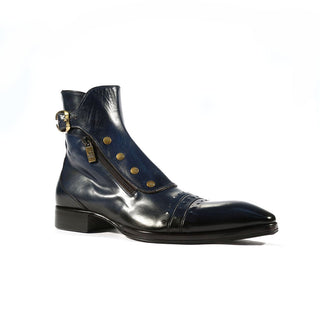 Jo Ghost 3206 Men's Shoes Navy Calf-Skin Leather Boots (JG5251)-AmbrogioShoes