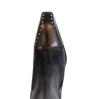 Jo Ghost 3516 Calf-Skin Leather Stud Ankle Boots (JG5325)-AmbrogioShoes