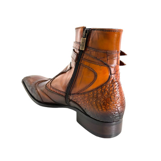 Jo Ghost 4764 Men's Shoes Brown Louisiana Crocodile / Lizard Print Leather Boots (JG5323)-AmbrogioShoes