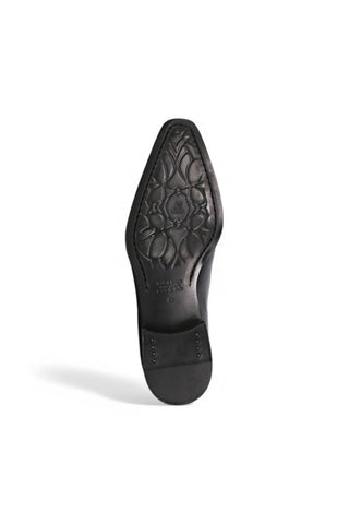 Jo Ghost 4957 Navy Flower Embossed Leather Horsebit Loafers (JG5367)