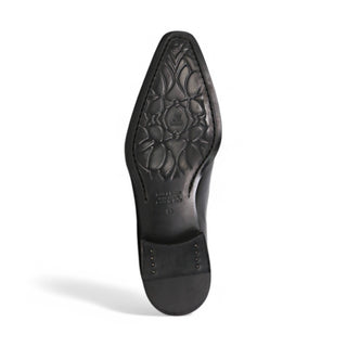 Jo Ghost 4957 Navy Flower Print Leather Horsebit Loafers (JG5367)-AmbrogioShoes