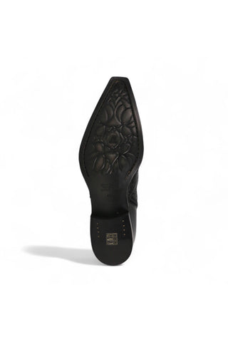 Jo Ghost 4991 Black Texture Embossed Calf-Skin Leather Multi-Buckle Boots (JG5359)