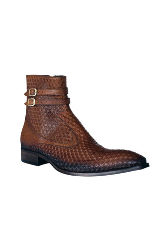 Jo Ghost 4996 Brown Multi Texture Embossed Leather Boots (JG5364)