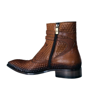 Jo Ghost 4996 Brown Multi Texture Print Leather Boots (JG5364)-AmbrogioShoes