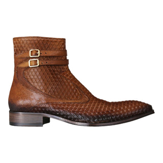 Jo Ghost 4996 Brown Multi Texture Print Leather Boots (JG5364)-AmbrogioShoes