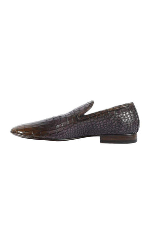 Jo Ghost Crocodile Embossed Leather Loafers (JG5112)