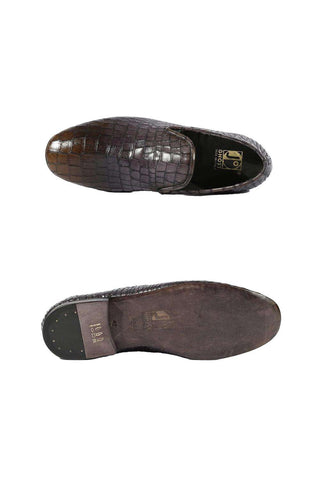 Jo Ghost Crocodile Embossed Leather Loafers (JG5112)