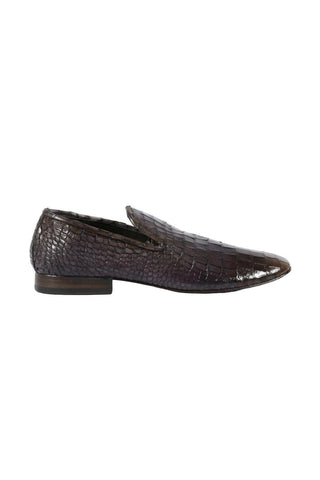 Jo Ghost Crocodile Embossed Leather Loafers (JG5112)