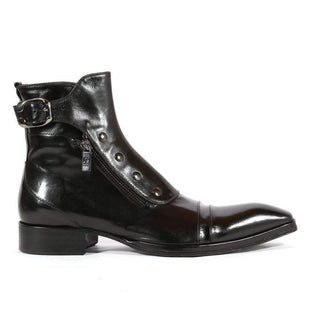 Jo Ghost Italian Mens Shoes Montalcino Nero x Plato Black Leather Boots (JG2103)-AmbrogioShoes