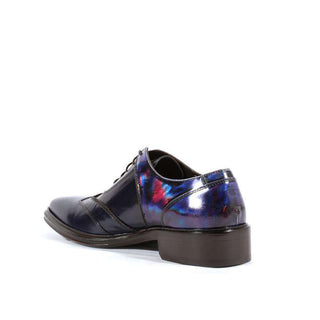 Jo Ghost Italian Mens Shoes Specchio Laser Oceano Spiaggia TDM Colorado Top Noce Blue Leather Oxfords (JG2108)-AmbrogioShoes