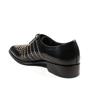 Jo Ghost Men's Designer Shoes Montalcio Leather Nero / Black Oxfords (JG1800)-AmbrogioShoes