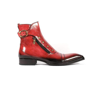 Jo Ghost Mens Italian Shoes Diver Col.Rosso Plato Boots (JG5133)-AmbrogioShoes