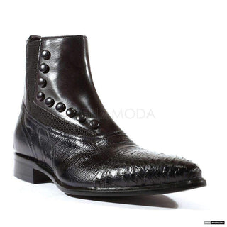 Jo Ghost Mens Italian Louisiana Baby Col Nero Black Boots (JG3002)-AmbrogioShoes