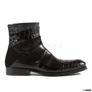 Jo Ghost Mens Italian Louisiana Baby Neroi Black Boots (JG3012)-AmbrogioShoes