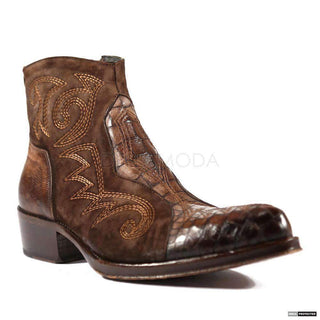 Jo Ghost Mens Italian Luisiana Baby Vitello Brown Boots (JG4031)-AmbrogioShoes