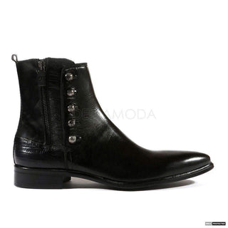 Jo Ghost Men's Italian Parma Doc Nero Black Boots (JG3001)-AmbrogioShoes