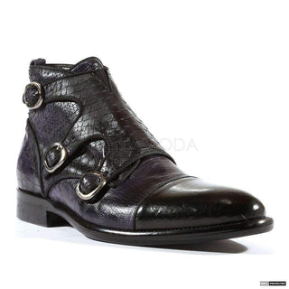 Jo Ghost Mens Italian Parma Doc Nero Blue / Black Boots (JG3008)-AmbrogioShoes
