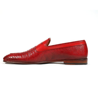 Jo Ghost Men's Shoes Red Teju Lizard Print / Calf-Skin Leather Loafers 2043BIS (JG5202)-AmbrogioShoes