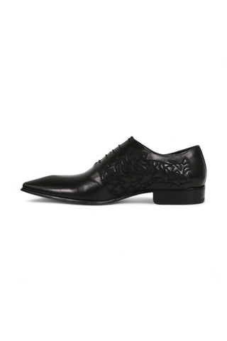 Jo Ghost Parma Doc Col Nero Embroidered Leather Oxfords (JG2201)