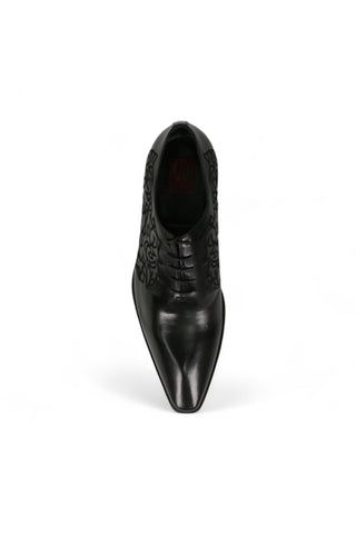 Jo Ghost Parma Doc Col Nero Embroidered Leather Oxfords (JG2201)