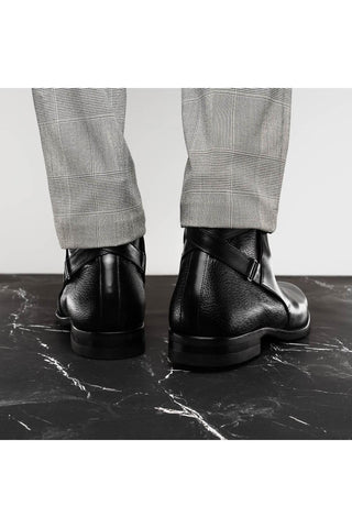 Jodphur Leather Boot - Black-Dellamoda