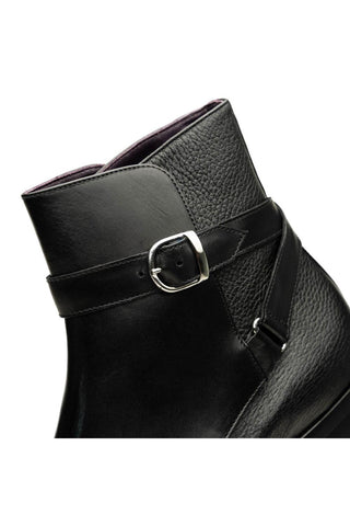 Jodphur Leather Boot - Black-Dellamoda