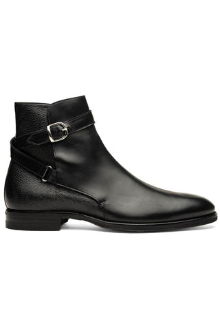 Jodphur Leather Boot - Black-Dellamoda