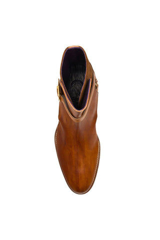 Jodphur Leather & Suede Boot - Cognac-Dellamoda