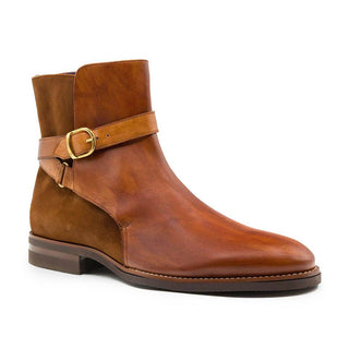 Zelli Italia 45-600 Men's Shoes Cognac Calf-Skin Leather Jodphur Boot (ZEL1071)