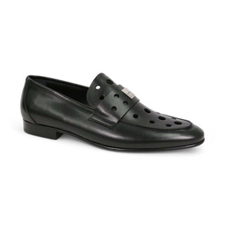 John Richmond 14025 Calf-Skin Leather Perforated Slip-On Loafer (JR1012)-AmbrogioShoes