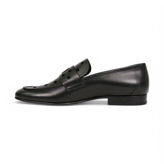 John Richmond 14025 Calf-Skin Leather Perforated Slip-On Loafer (JR1012)-AmbrogioShoes