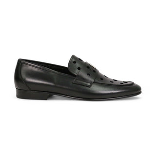 John Richmond 14025 Calf-Skin Leather Perforated Slip-On Loafer (JR1012)-AmbrogioShoes