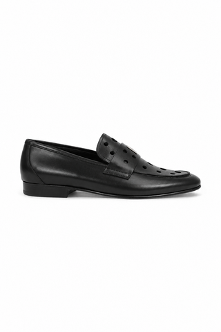 John Richmond 14025 Calf-Skin Leather Perforated Slip-On Loafer (JR1012)